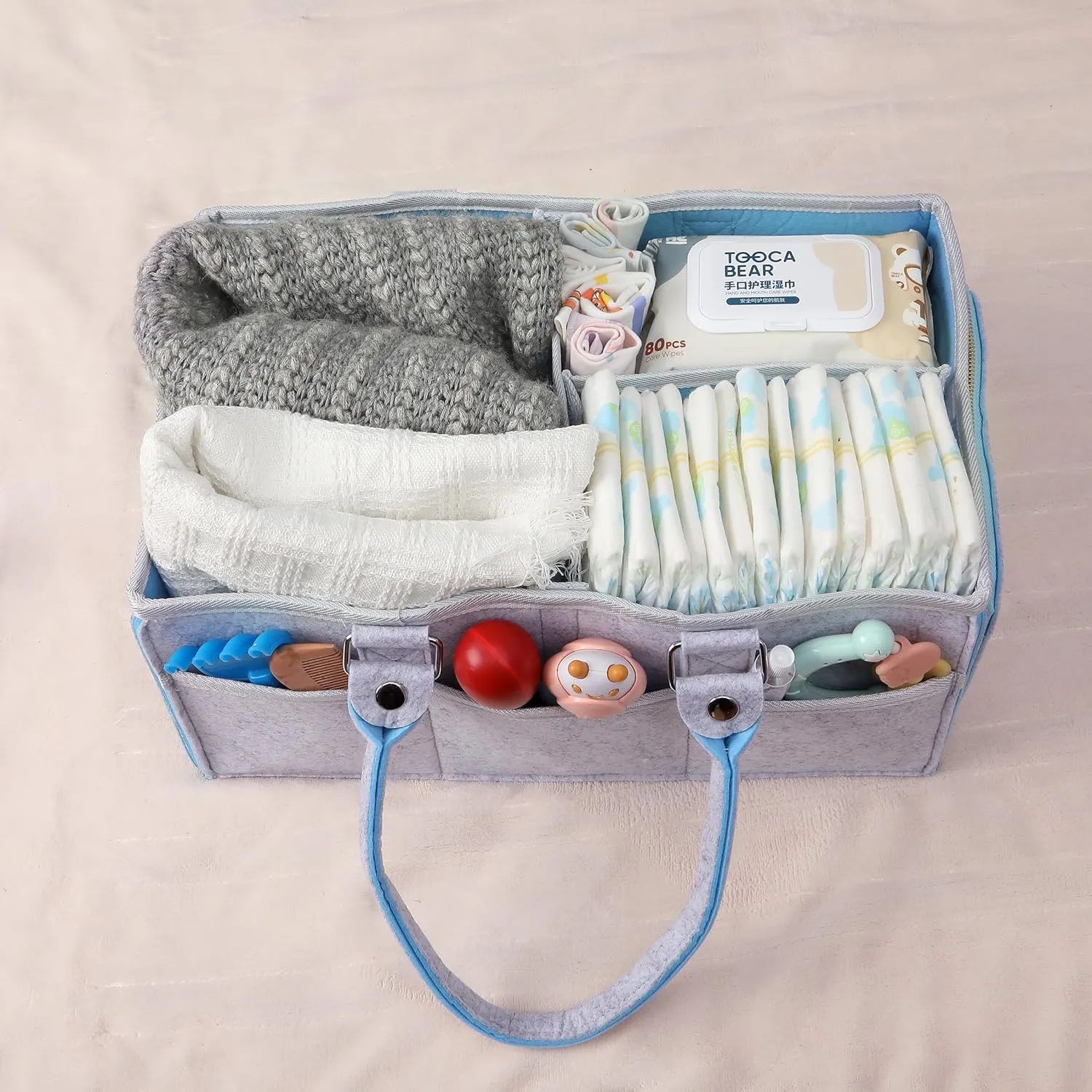Mr. Pen- Baby Diaper Caddy Organizer, Blue Inside, Diaper Organizer, Car Diaper Caddy, Baby Caddy Organizer, Portable Diaper Caddy, Diaper Organizer for Changing Table, Baby Organizer for Nursery