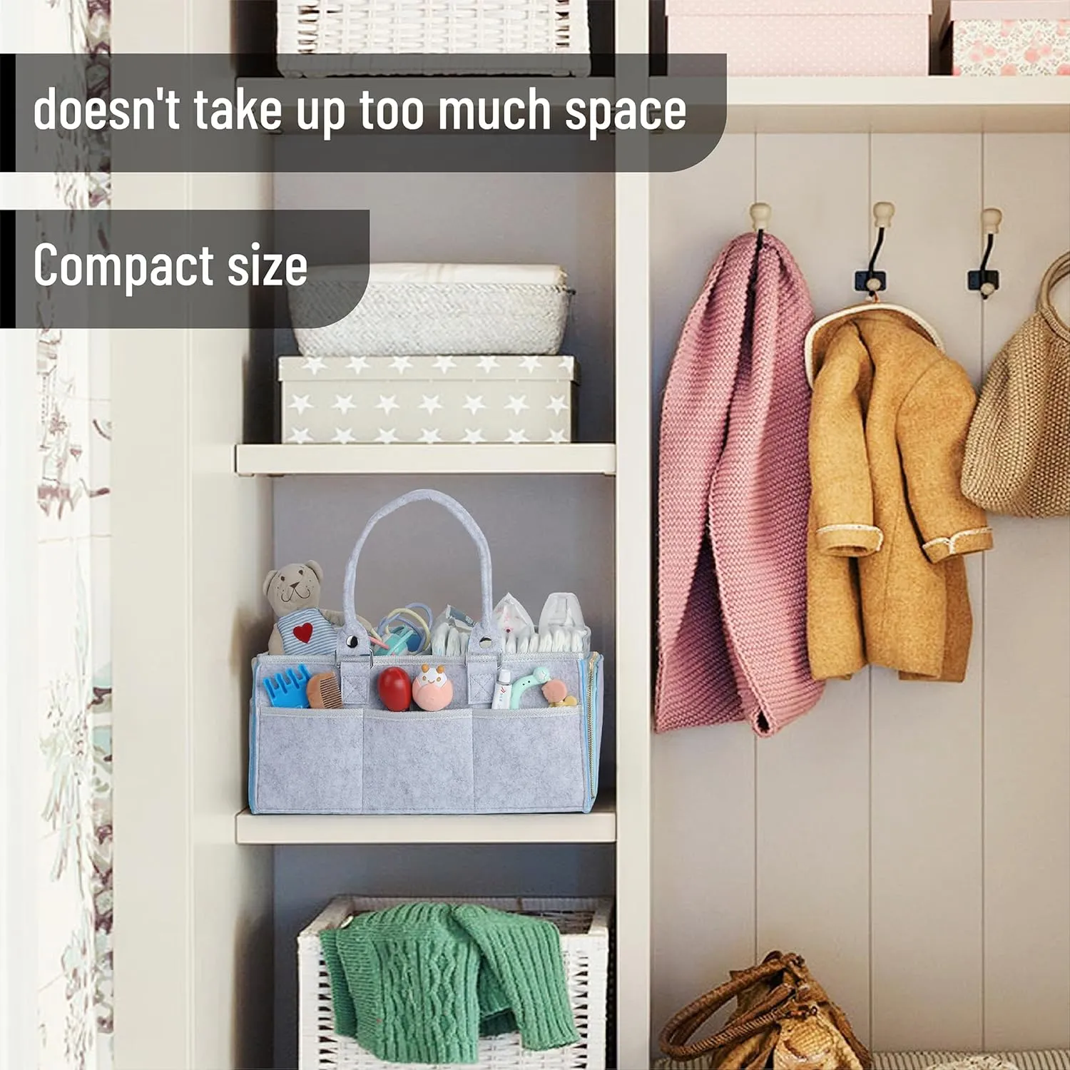 Mr. Pen- Baby Diaper Caddy Organizer, Blue Inside, Diaper Organizer, Car Diaper Caddy, Baby Caddy Organizer, Portable Diaper Caddy, Diaper Organizer for Changing Table, Baby Organizer for Nursery