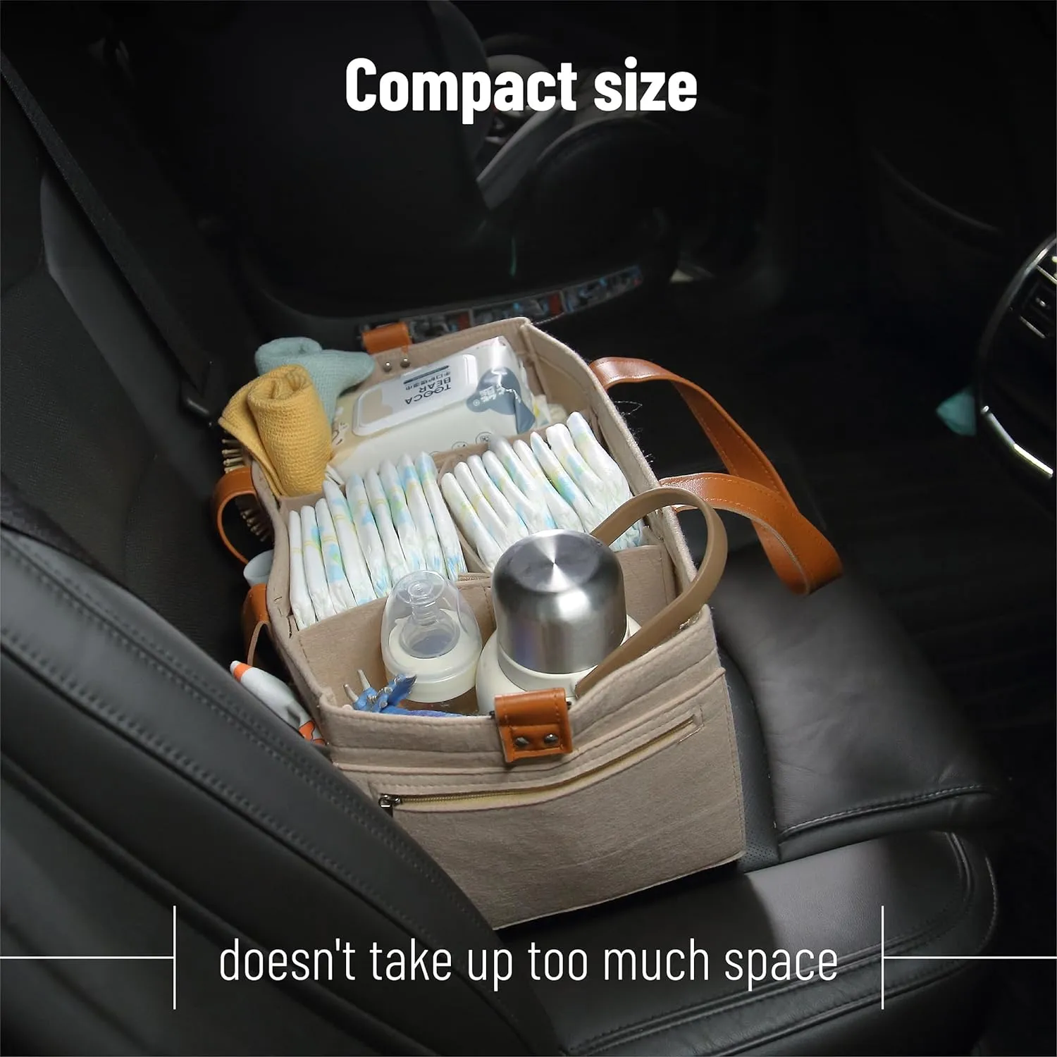 Mr. Pen- Baby Diaper Caddy Organizer, Leather Strap, Baby Organizer, Car Diaper Caddy, Baby Caddy Organizer, Portable Diaper Caddy, Diaper Organizer for Changing Table, Baby Organizer for Nursery