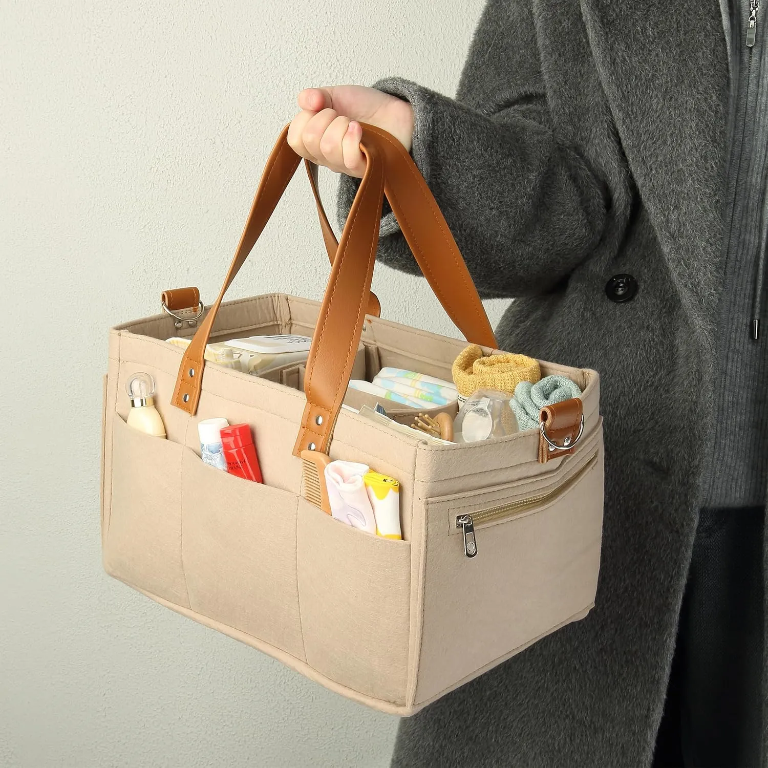 Mr. Pen- Baby Diaper Caddy Organizer, Leather Strap, Baby Organizer, Car Diaper Caddy, Baby Caddy Organizer, Portable Diaper Caddy, Diaper Organizer for Changing Table, Baby Organizer for Nursery