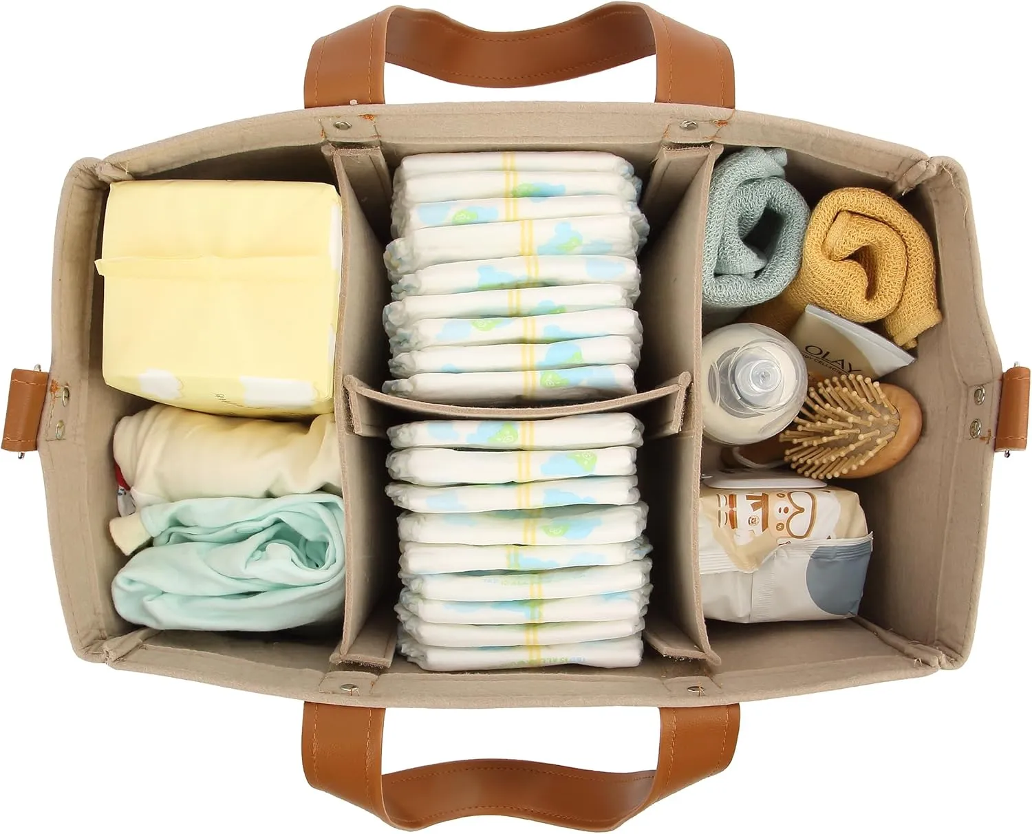 Mr. Pen- Baby Diaper Caddy Organizer, Leather Strap, Baby Organizer, Car Diaper Caddy, Baby Caddy Organizer, Portable Diaper Caddy, Diaper Organizer for Changing Table, Baby Organizer for Nursery