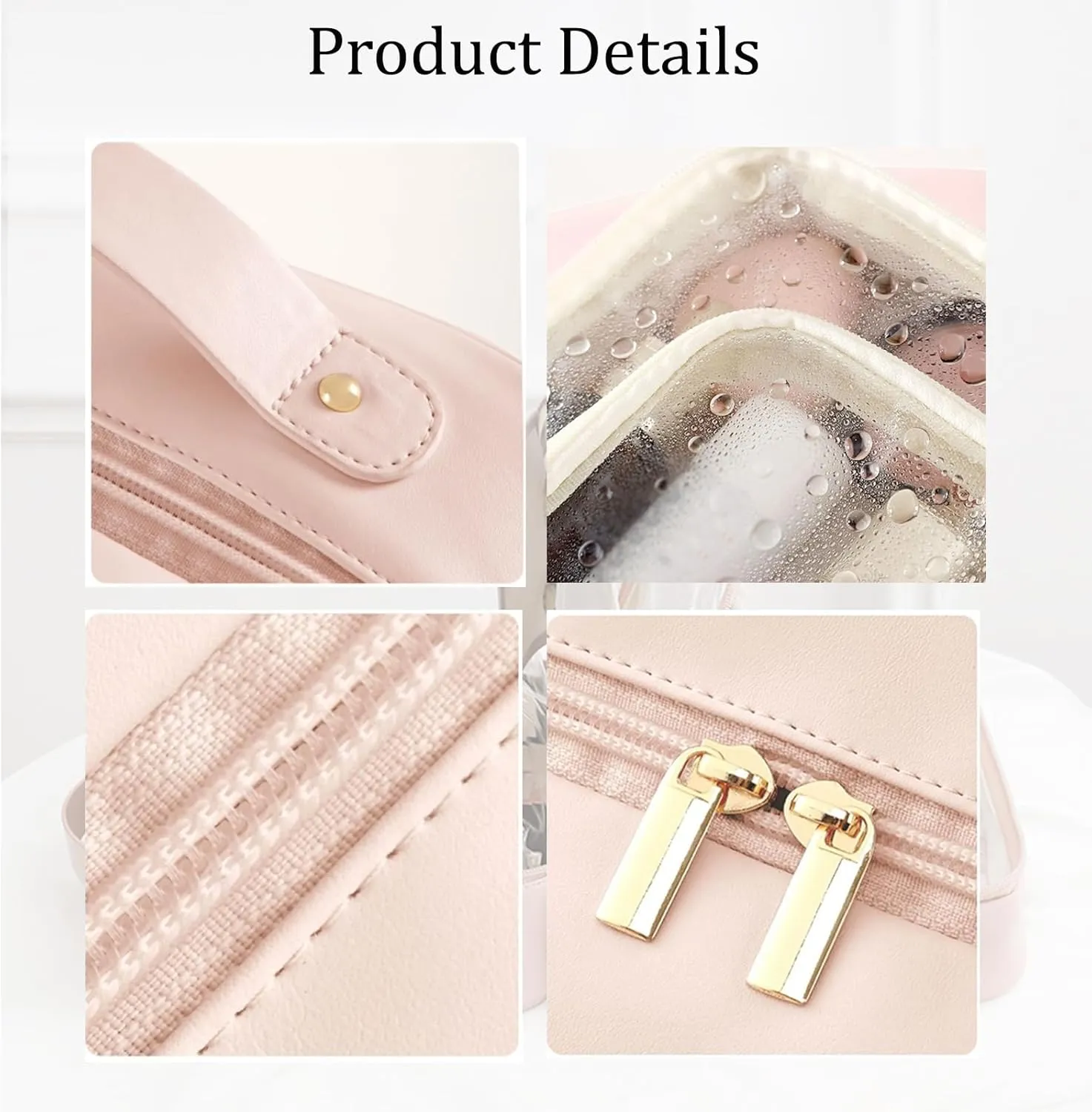 Multi-Compartment Toiletry Cosmetics Bag, Portable & Large Capacity Makeup Bag with Compartments, multi compartment toiletry Bag for Travel (Brown*2)