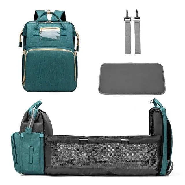 MULTI-FUNCTIONAL FASHION PORTABLE FOLDING CRIB BABY DIAPER BAG