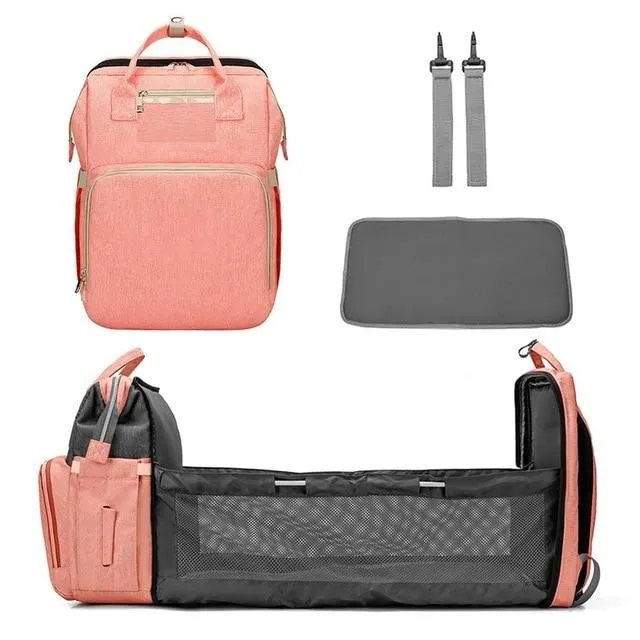 MULTI-FUNCTIONAL FASHION PORTABLE FOLDING CRIB BABY DIAPER BAG