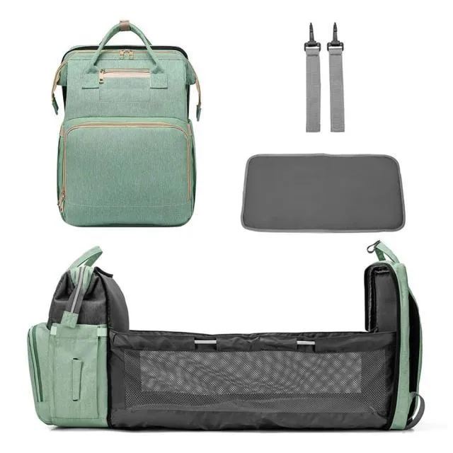 MULTI-FUNCTIONAL FASHION PORTABLE FOLDING CRIB BABY DIAPER BAG