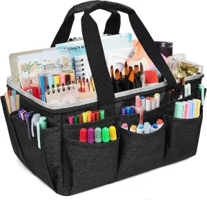 Multi-Functional Tote Bag - Craft, Art, Sewing, Travel, Daily Use, Office - Grey, Black
