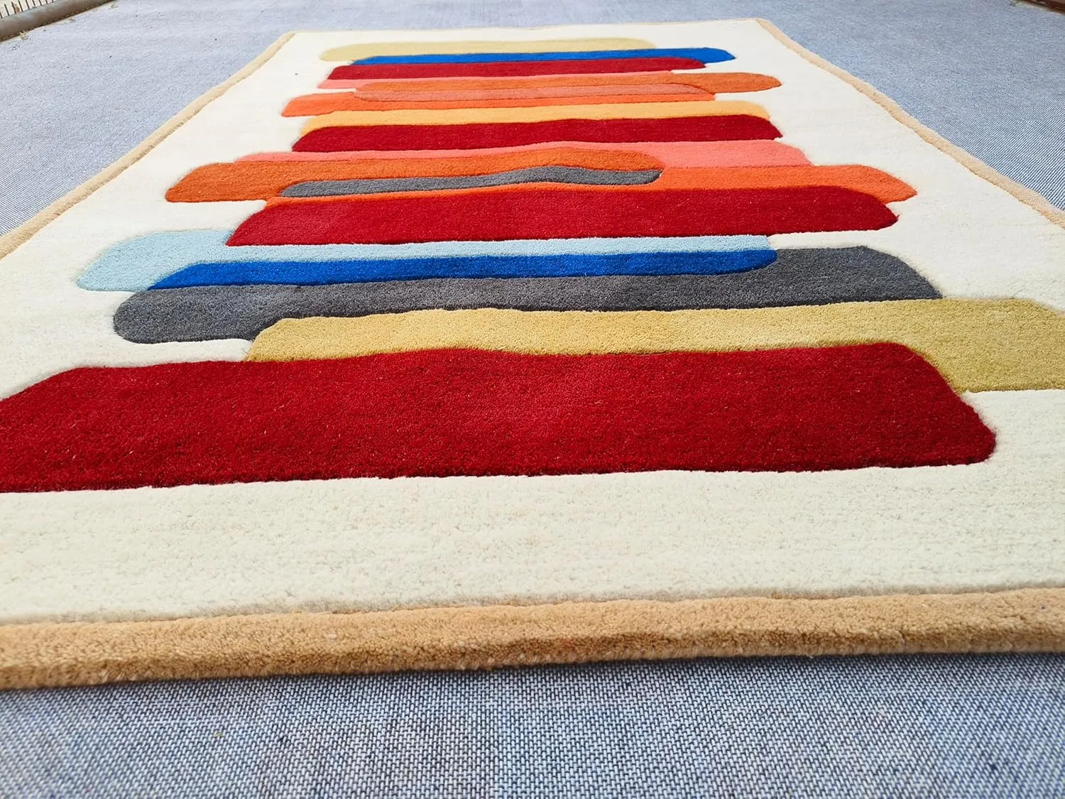 Multi Geometric Rugs Accent Oriental Carpet for Bedroom Kitchen Dining Living Room Modern Indoor Entry Entrance Floor Rugs by Modern Carpet (3x5 Feet)