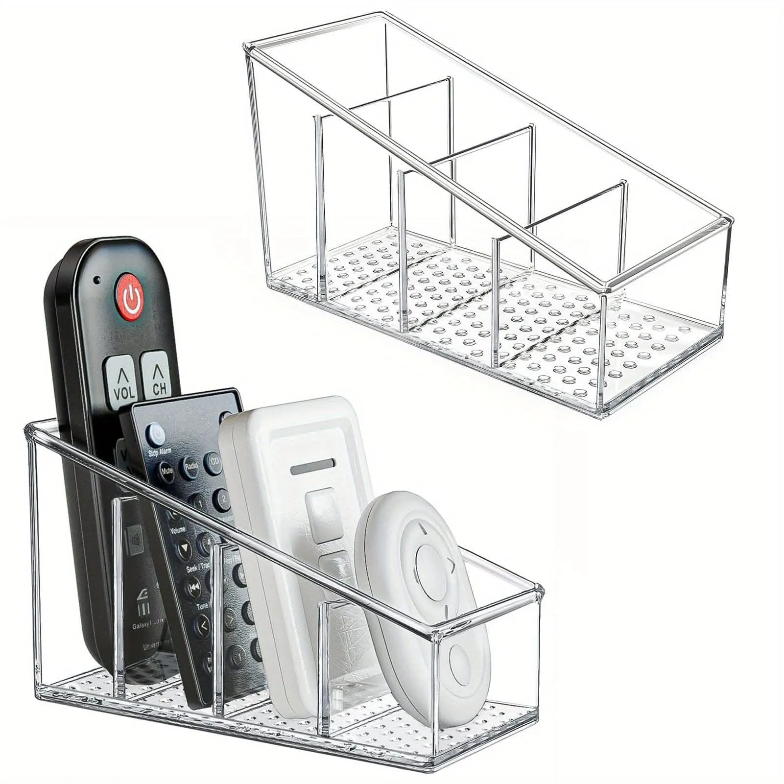 Multi-Height Acrylic Cosmetic Holder – 4-Compartment Organizer