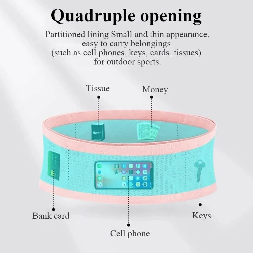 Multifunctional Knit Breathable Concealed Waist Bag,Large Capacity Adjustable Running Belt,Versatile Waist Pack for Outdoor Running and Cycling Adventures (Purple, XL)