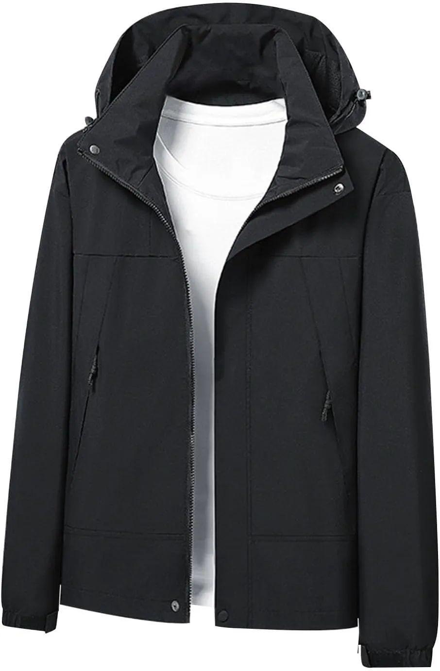 Muscularfit Mens Windproof Jacket Waterproof Lightweight Mountain Sport Jacket Fall Outdoor Fashion Hooded Windbreaker Coats