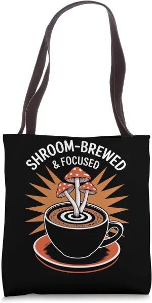 Mushroom Coffee Drinker Wellness Brew Focus Clarity Energy Tote Bag