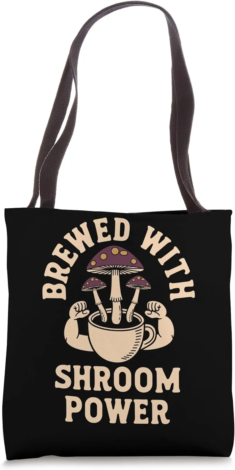 Mushroom Coffee Drinker Wellness Brew Focus Clarity Energy Tote Bag