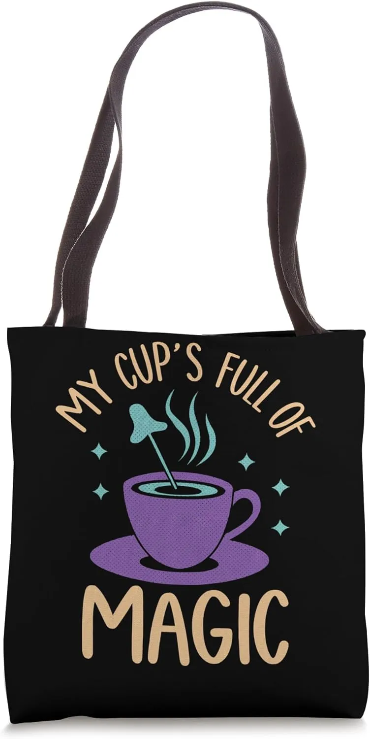 Mushroom Coffee Drinker Wellness Brew Focus Clarity Energy Tote Bag