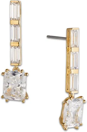 Nadri Drop Earrings For Women - Chateau Emerald Dangle Earrings for Women, Hypoallergenic Earrings For Women, Baguette and Emerald Cubic Zirconia Earrings