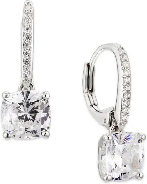 Nadri Leverback Earrings for Women - Exquisite Drop Earrings For Women, Large Cushion Cut Cubic Zirconia Womens Earrings