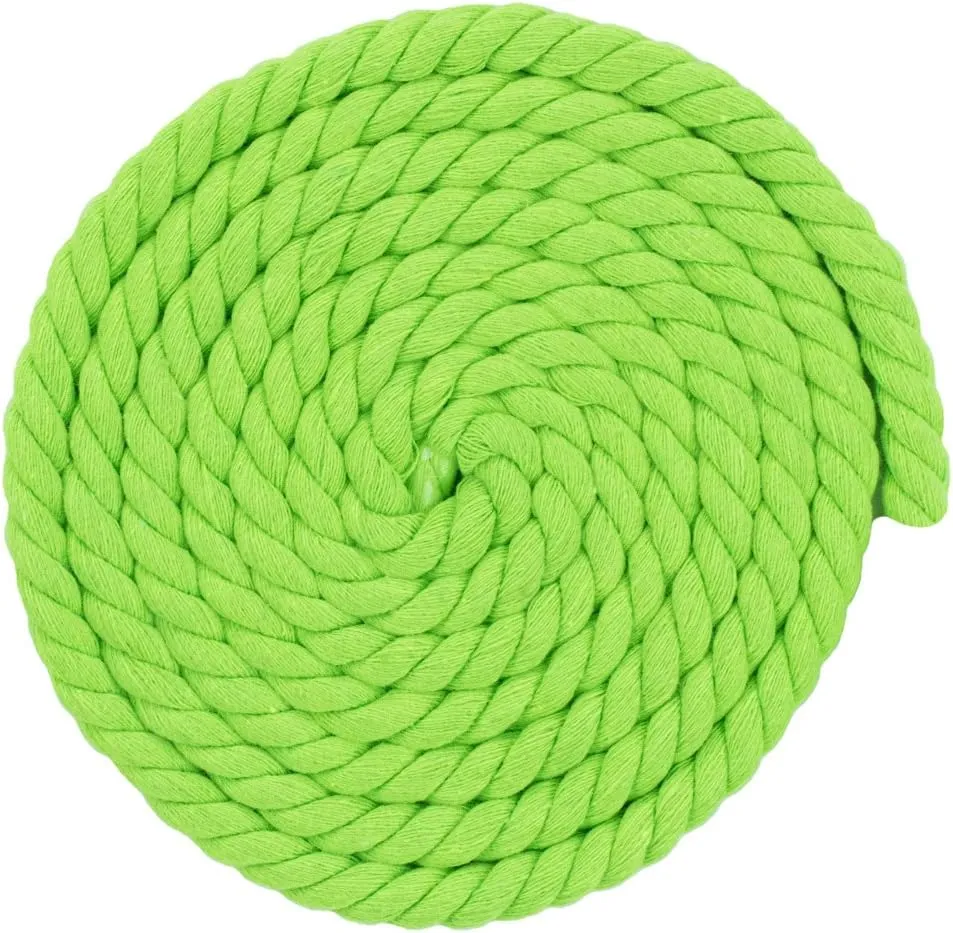 Natural Twisted Cotton Rope - Soft But Strong - Assorted Colors - 1/2 Inch Diameter (Winder Green, 25 Feet)