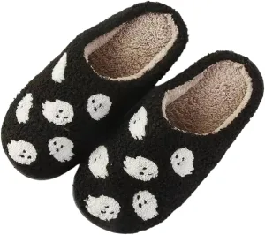 NEVEROLD Fun Cute Trendy Colorful Cartoon Illustrated Cozy Fluffy Plush Fur Slip On Cushion House Slippers for Women, Men, Girls, and Boys