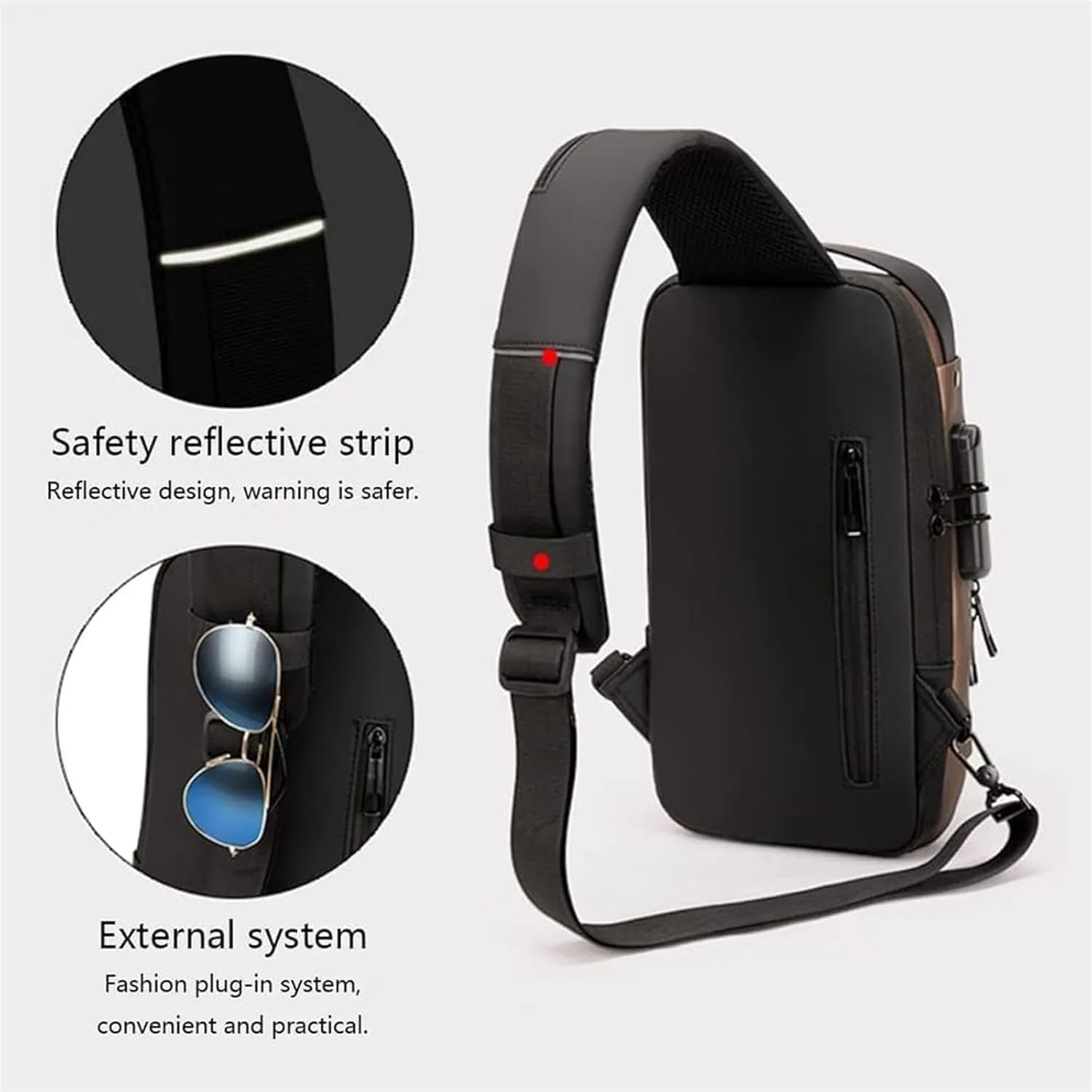 New Carbon Fiber Streamline Anti, 2025 New Anti-Theft Backpack, Usb Waterproof, Crossbody, Sport Waterproof Shoulder Bag (gray)