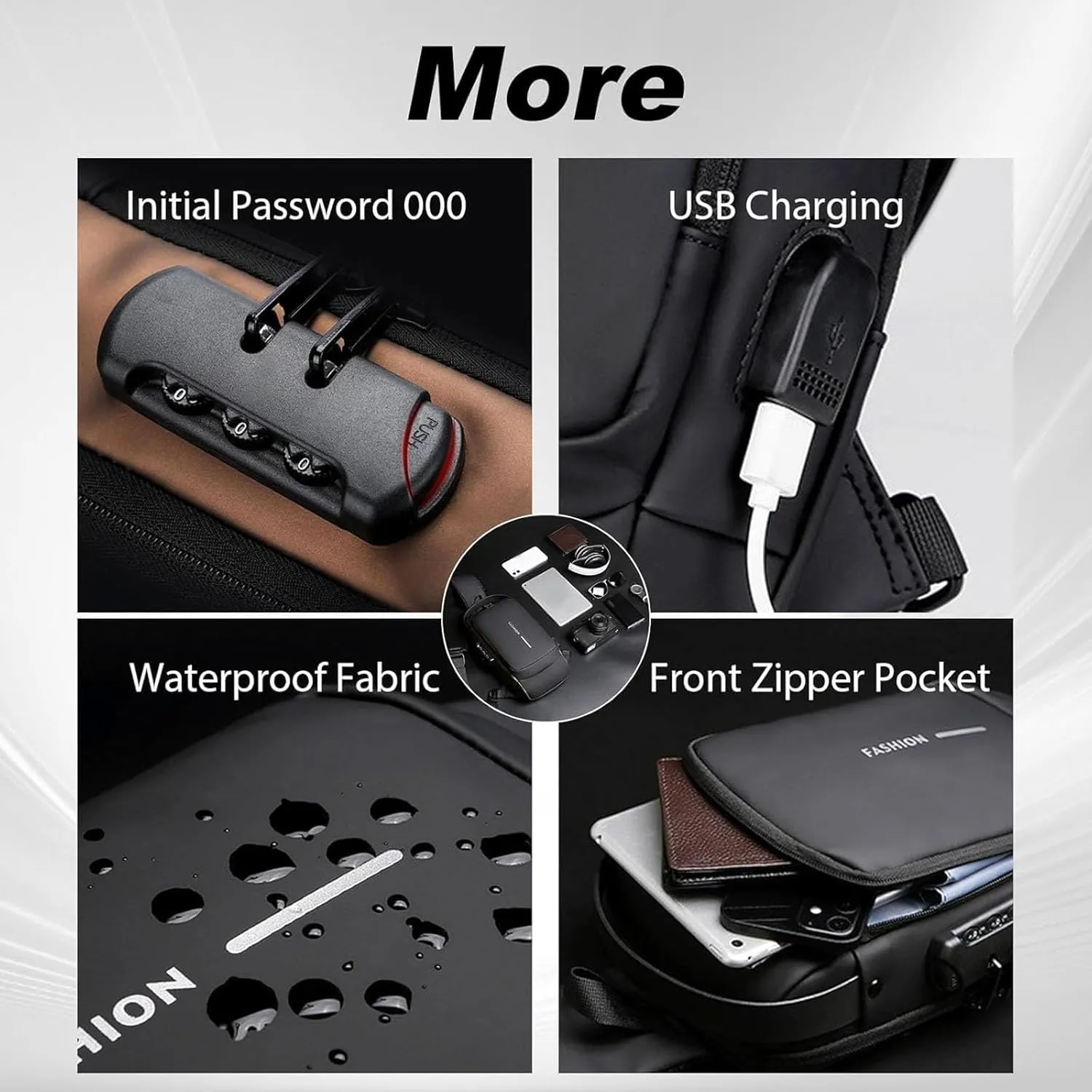 New Carbon Fiber Streamline Anti-theft Sling Bag-USB Charging & Lock, Waterproof Cross Body Anti Theft Sport Shoulder Purse (B Set)