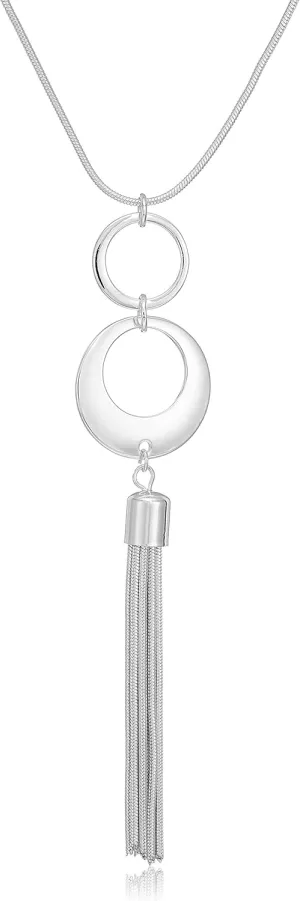 Nine West Classics Silvertone Multi Circle Bib Necklace