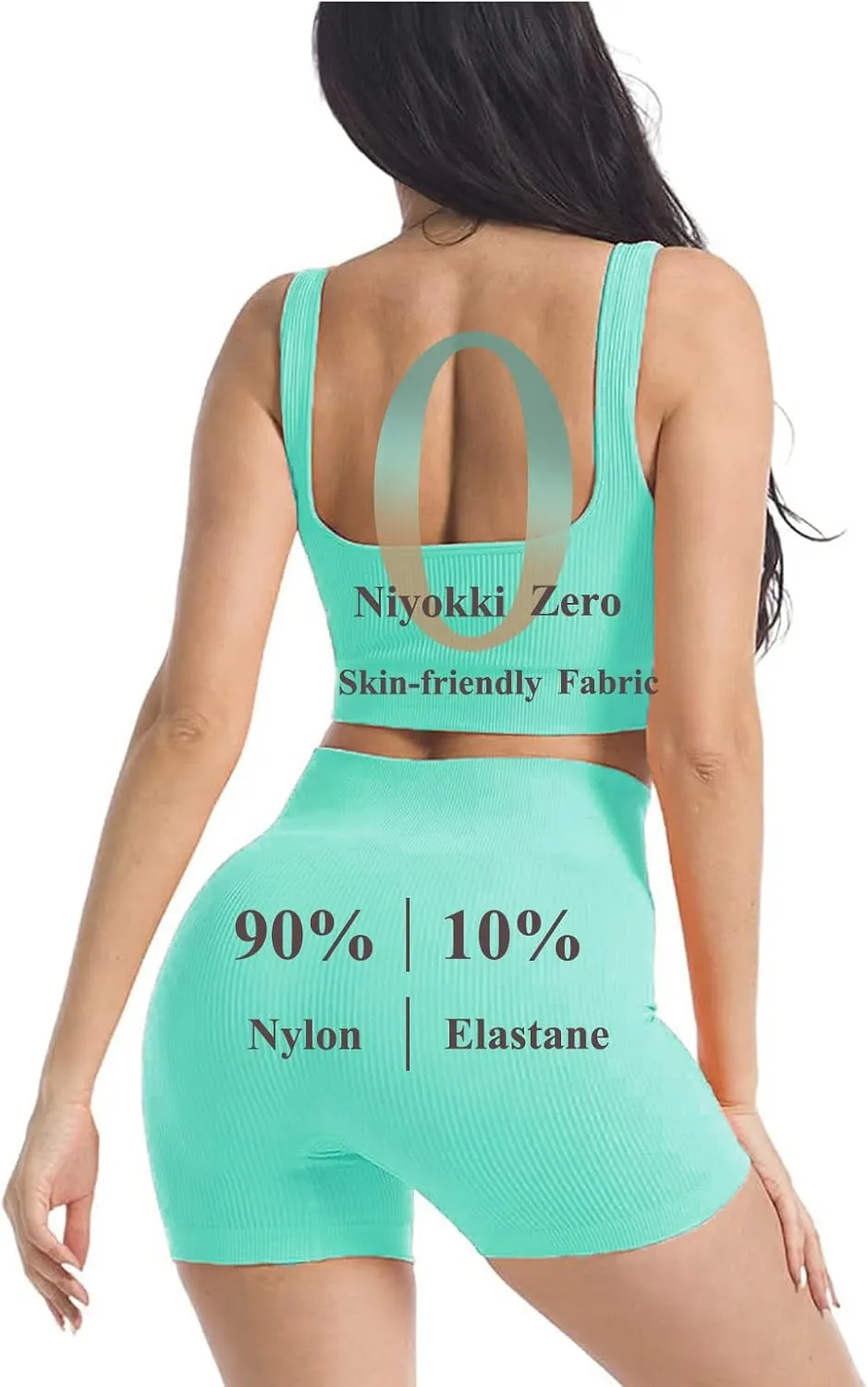 niyokki Workout Sets for Women Two Piece Sexy Summer Sports Bra and Crossover Shorts Matching Workout Set
