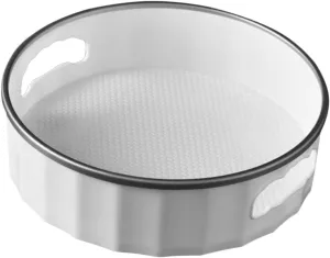 NOLITOY Modern Rotating Storage Box Compact and Functional Condiment Rack for Kitchen Tray for Makeup Skin Care Lipstick Eyebrow Pencil in Silver Gray