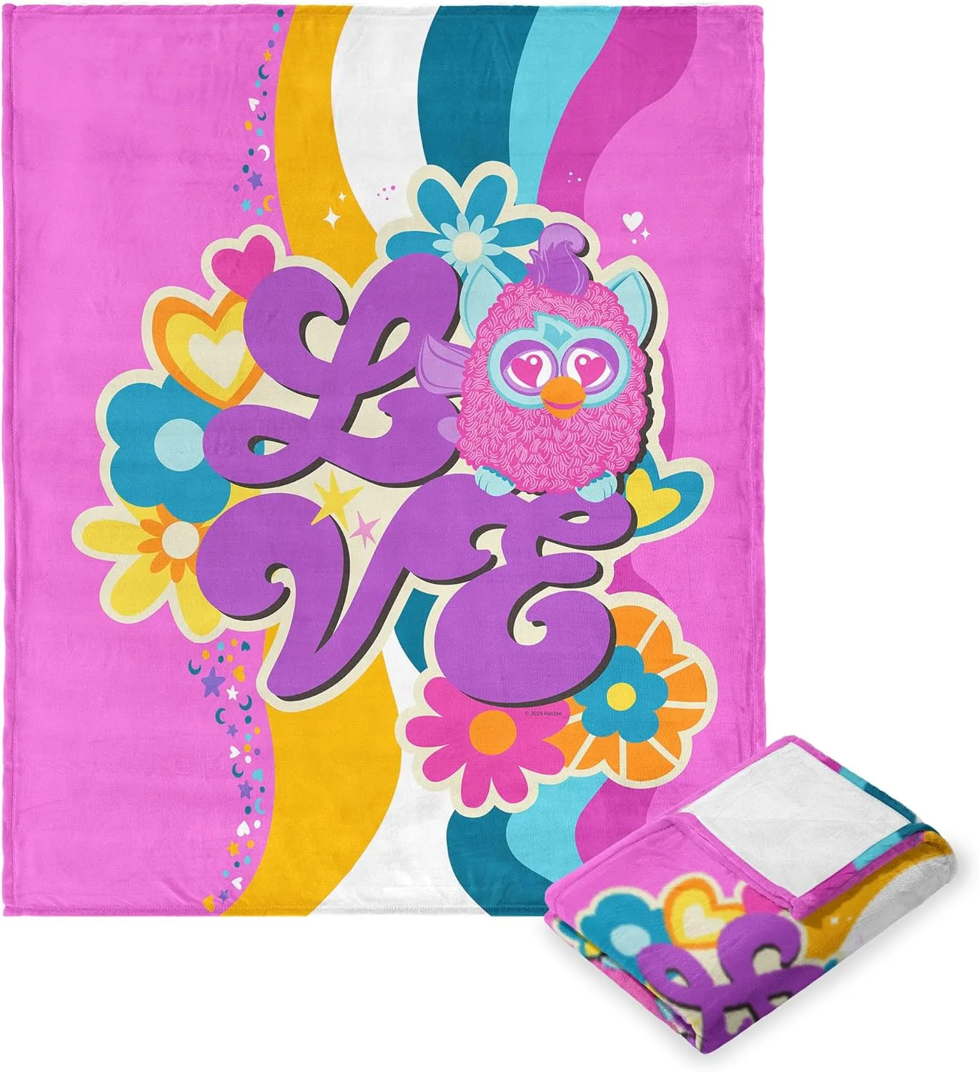 Northwest Hasbro Furby, Funky Furby, Silk Touch Throw Blanket, 50 x 60 Inches