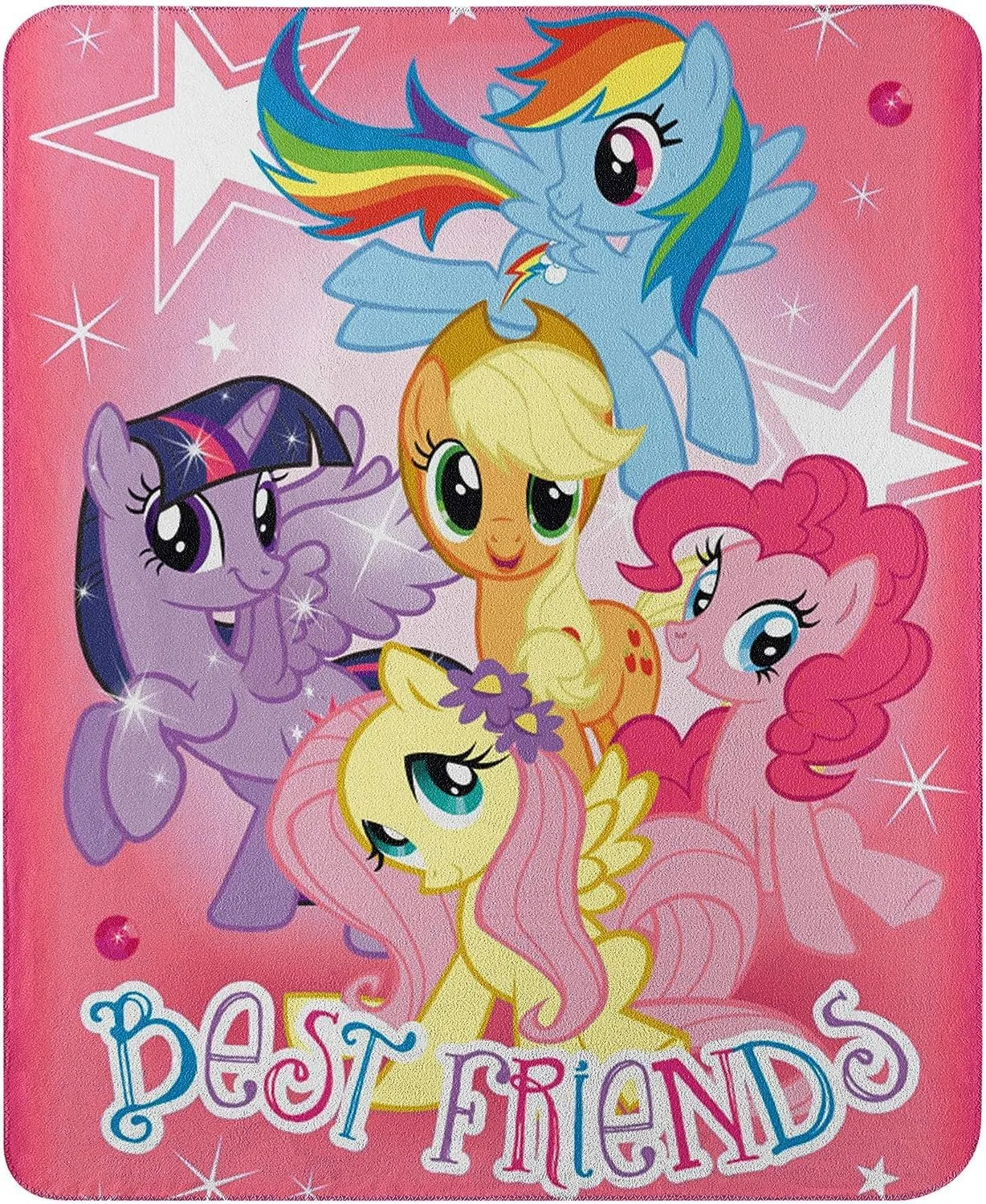 Northwest Hasbro's My Little Pony, 'Happy Herd' Fleece Throw Blanket, 45' x 60', Multi Color