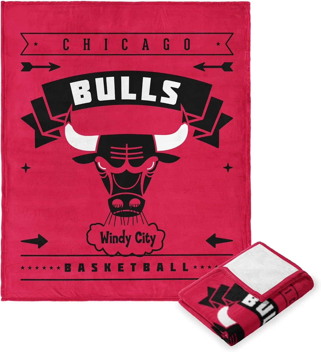 Northwest NBA Chicago Bulls Silk Touch Throw Blanket, 50" x 60", Hardwood Classics