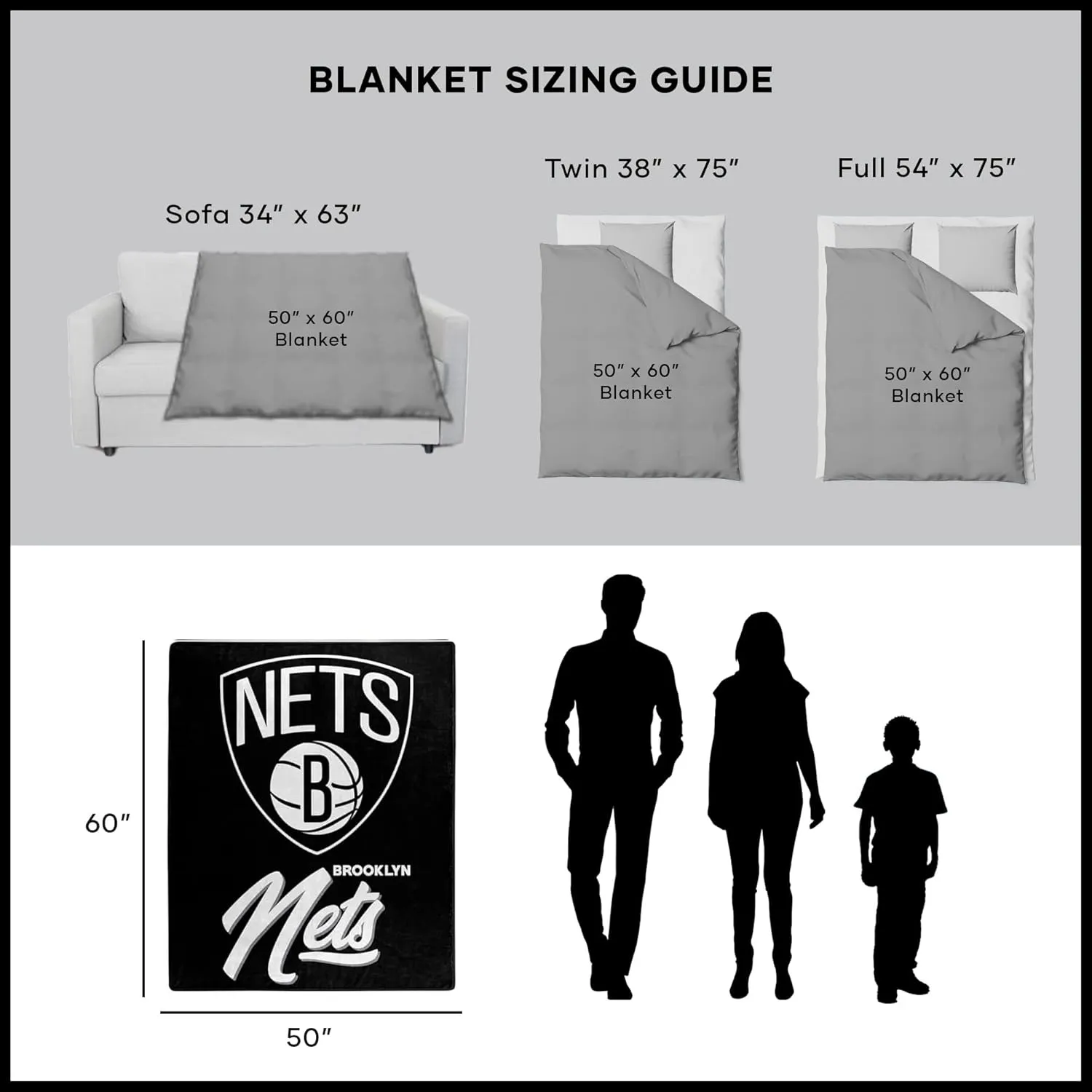 NORTHWEST NBA Unisex-Adult Fleece Throw Blanket