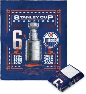 Northwest NHL Edmonton Oilers Stanley Cup Champions 2024 Silk Touch Throw Blanket, 50" x 60", Dynamic
