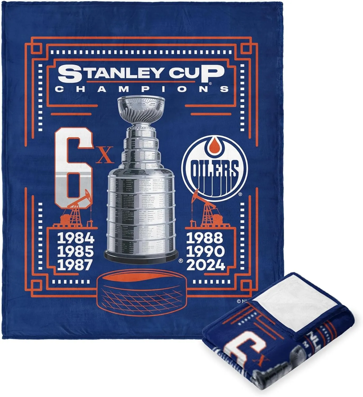 Northwest NHL Edmonton Oilers Stanley Cup Champions 2024 Silk Touch Throw Blanket, 50" x 60", Dynamic