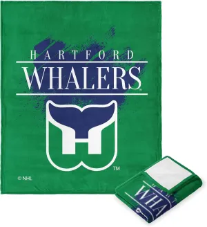 Northwest NHL Hartford Whalers Silk Touch Throw Blanket, 50" x 60", Vintage Hockey