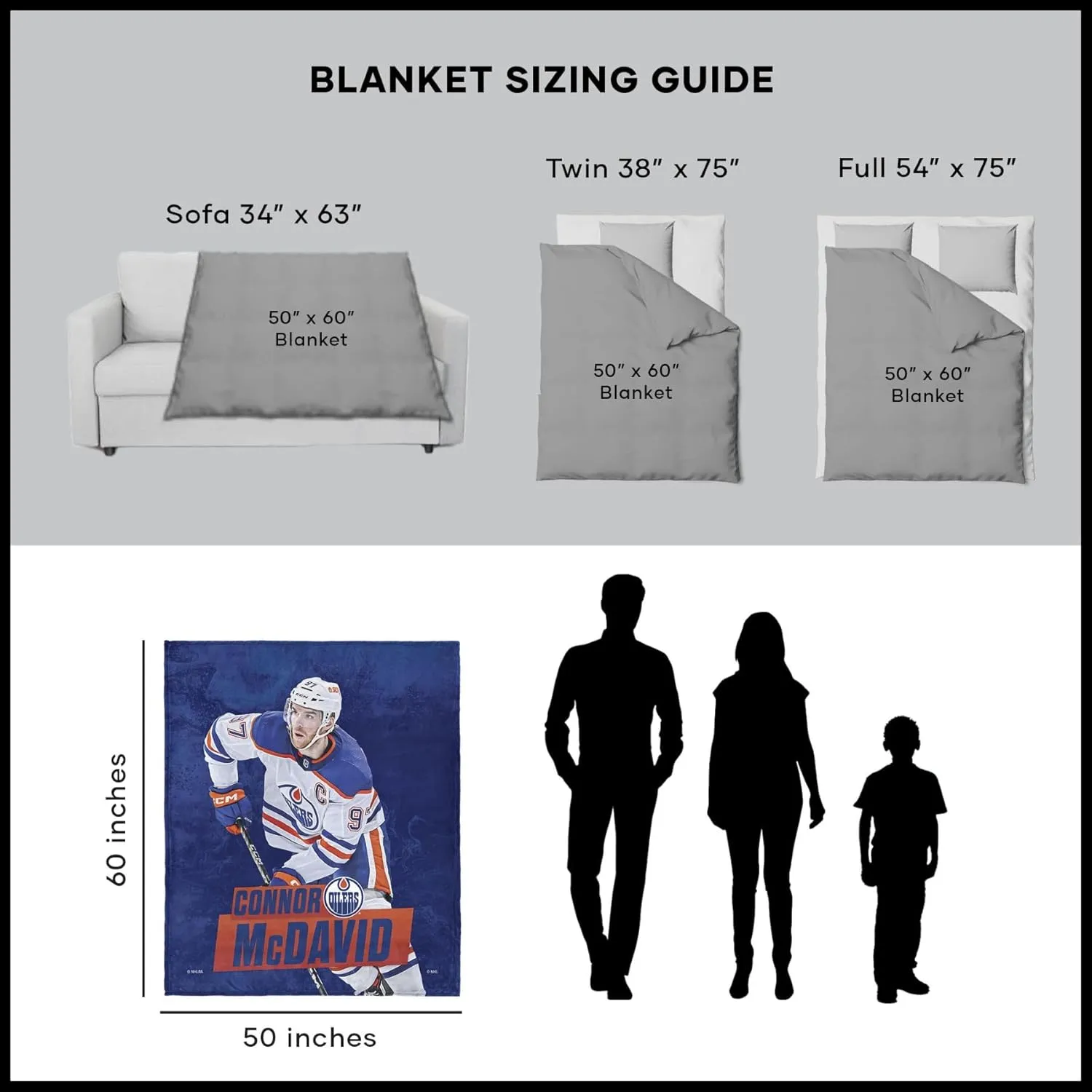 NORTHWEST NHL Unisex-Adult Silk Touch Throw Blanket