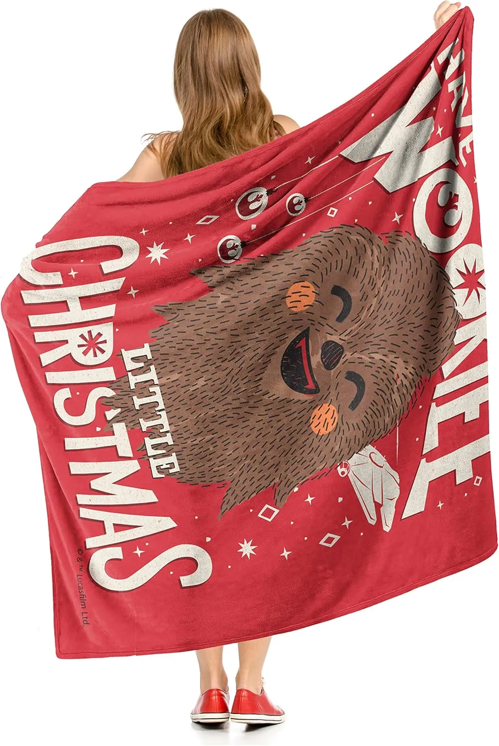 Northwest Star Wars Silk Touch Throw Blanket, 50" x 60", Wookie Xmas
