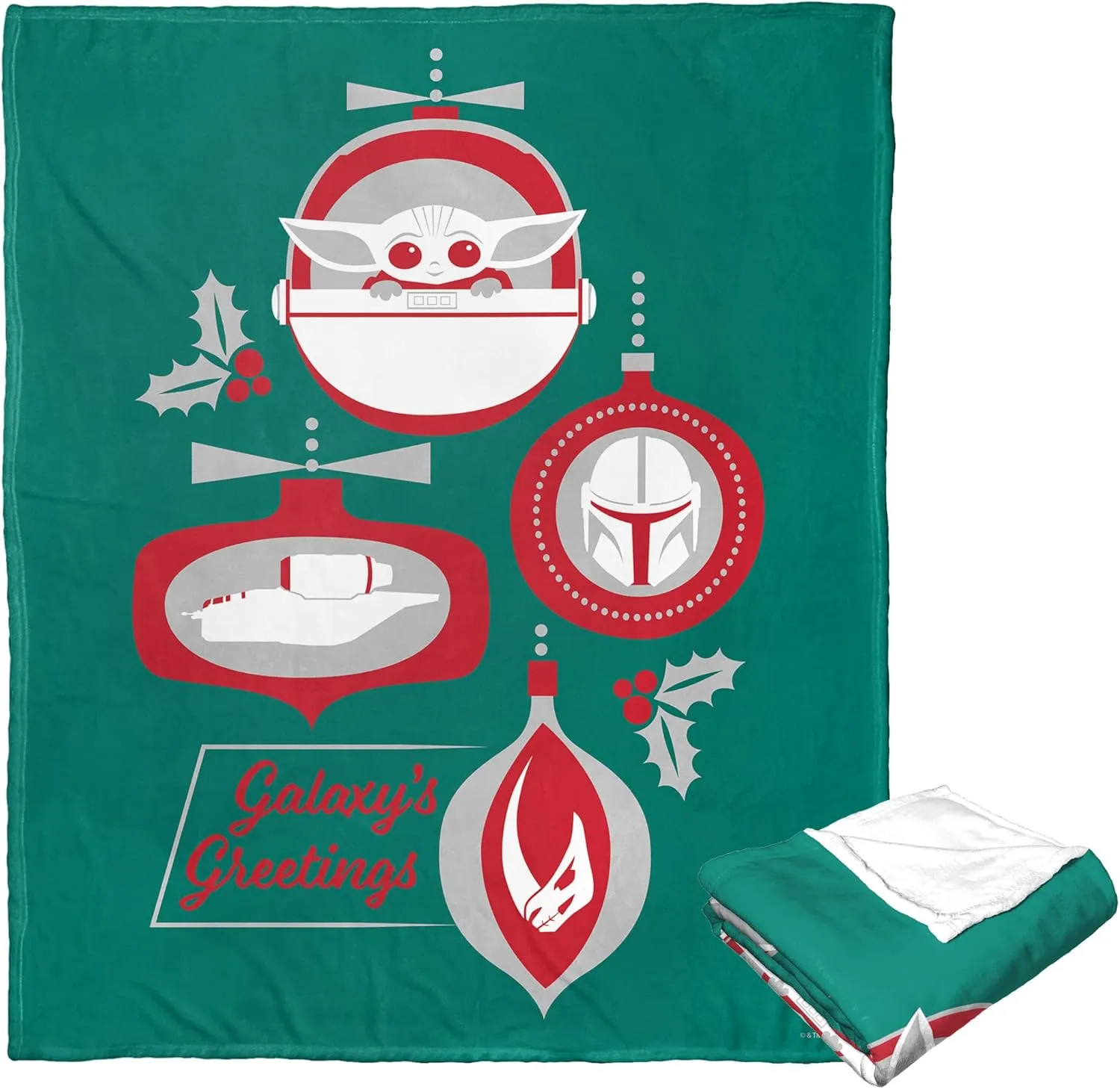 Northwest Star Wars - The Mandalorian Silk Touch Throw Blanket, 50" x 60", Grogu Greetings