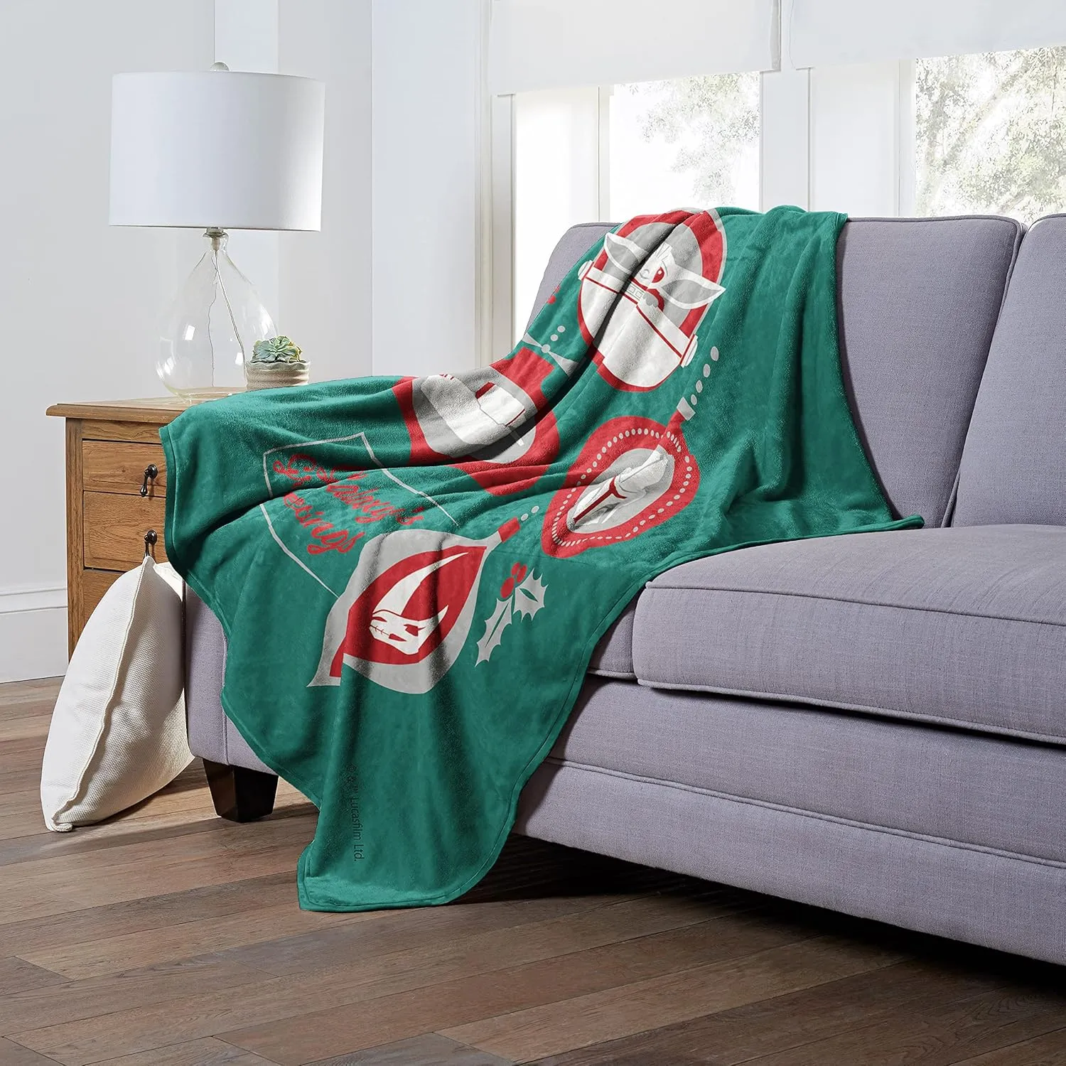 Northwest Star Wars - The Mandalorian Silk Touch Throw Blanket, 50" x 60", Grogu Greetings