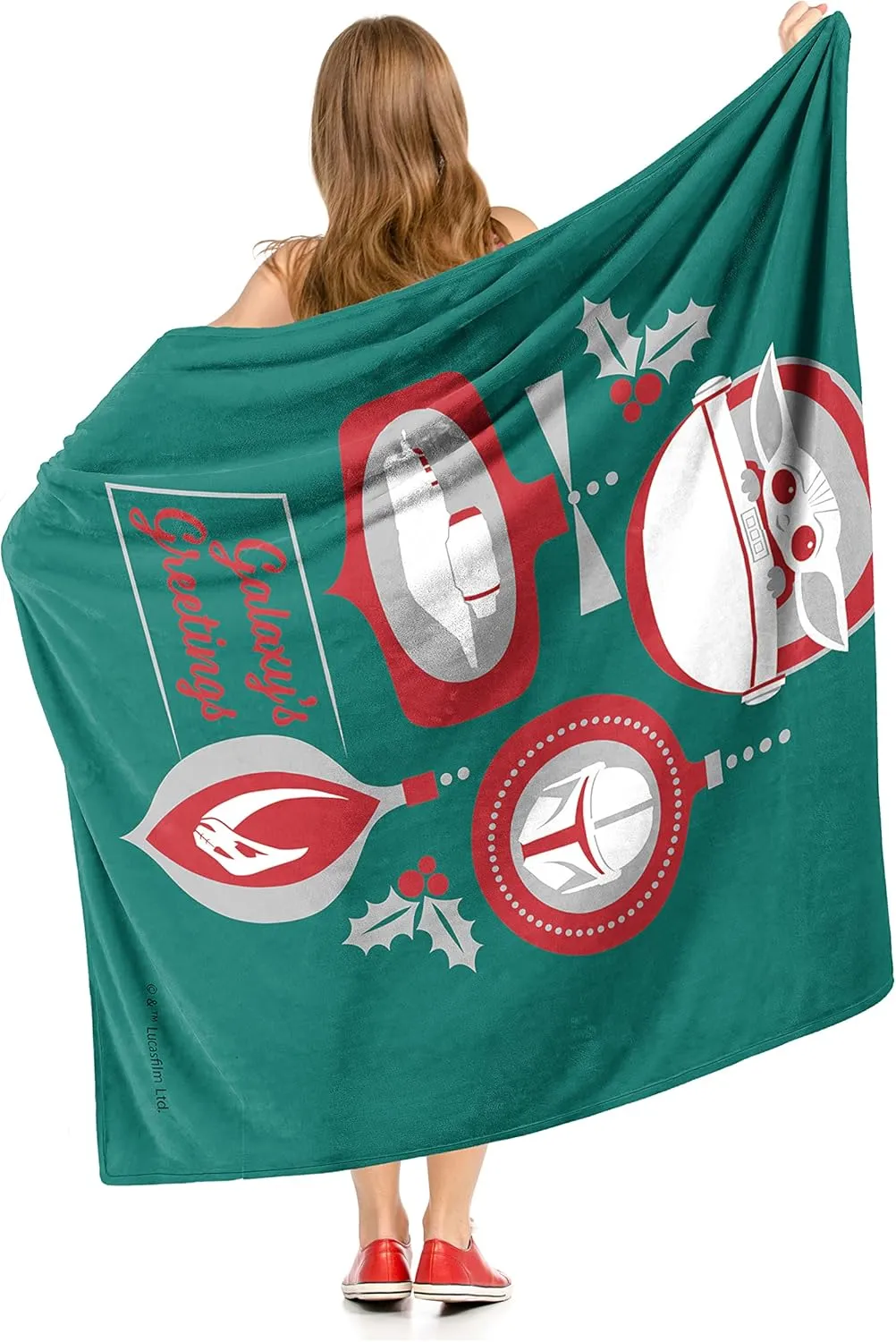 Northwest Star Wars - The Mandalorian Silk Touch Throw Blanket, 50" x 60", Grogu Greetings