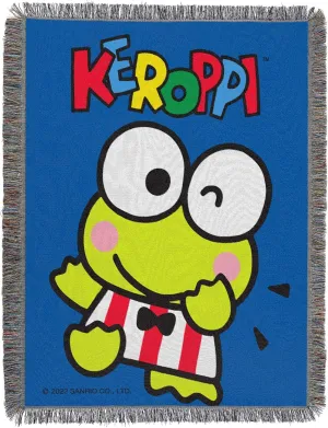 Northwest Woven Tapestry Throw Blanket, 48" x 60", Keroppi Wave Keroppi