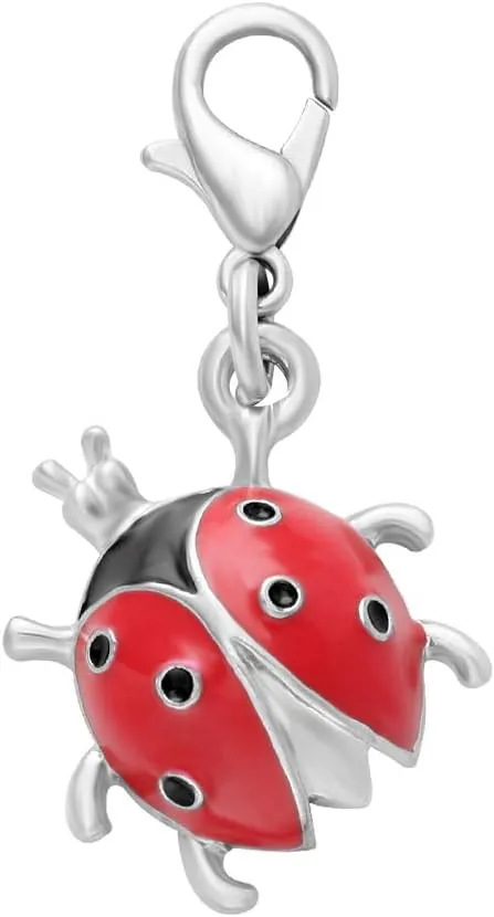 NOUMANDA Insect Jewelry Tiny Ladybug Charm for Bracelet,Necklace,Keyring