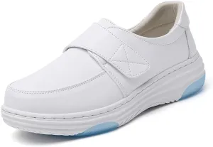 Nurse Shoes for Women Comfortable Nursing Shoes Slip On Waterproof Healthcare Work Sneakers White Leather for Running Gym