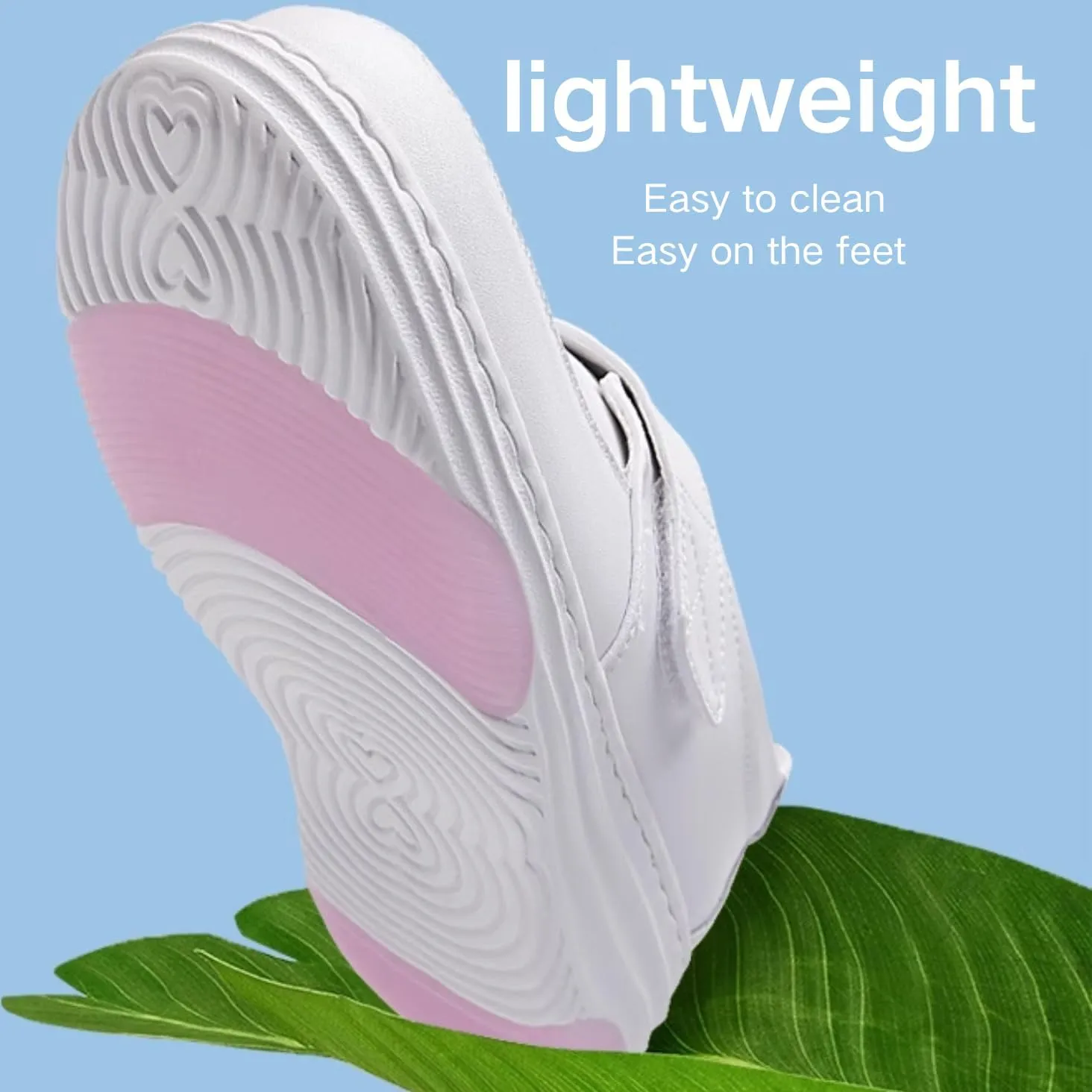 Nurse Shoes for Women Comfortable Nursing Shoes Slip On Waterproof Healthcare Work Sneakers White Leather for Running Gym