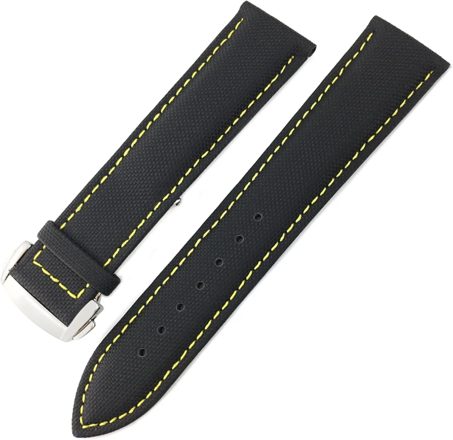 Nylon Canvas Watchband 19mm 20mm 21mm 22mm for Tissot Watch Strap (Color : Black Yellow, Size : 21MM)