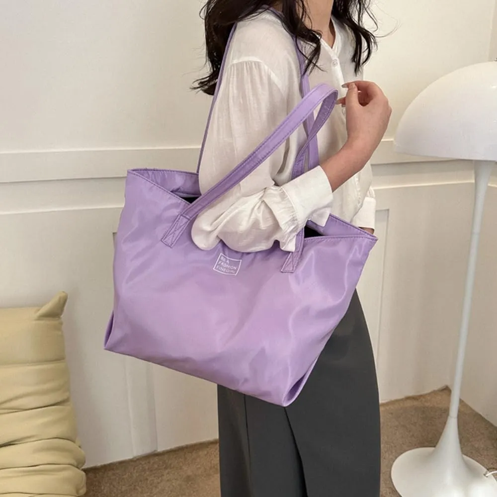 Nylon Tote Bag for Women Waterproof Shoulder Handbag with Zipper