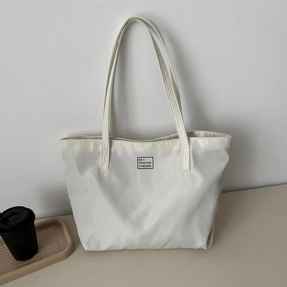 Nylon Tote Bag for Women Waterproof Shoulder Handbag with Zipper