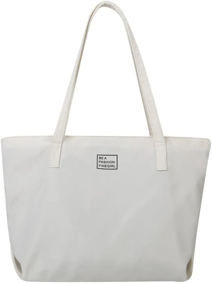 Nylon Tote Bag for Women Waterproof Shoulder Handbag with Zipper