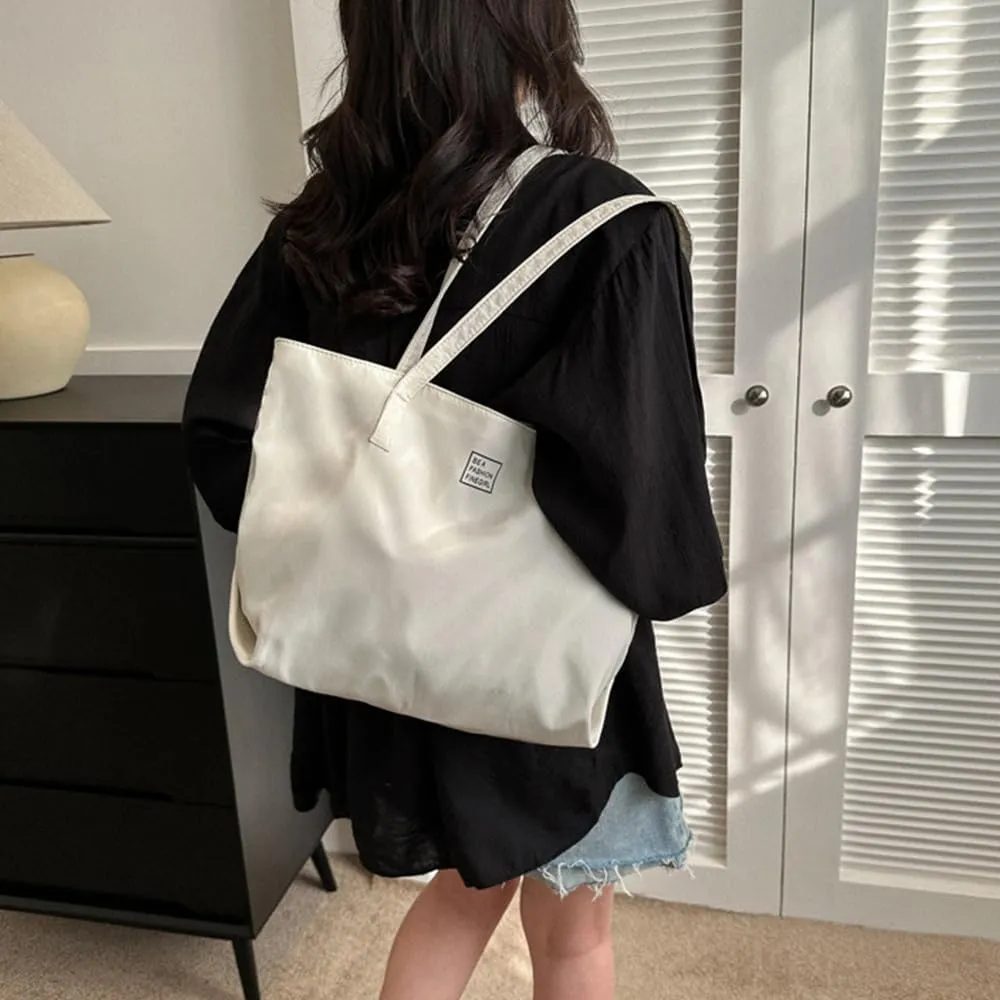 Nylon Tote Bag for Women Waterproof Shoulder Handbag with Zipper