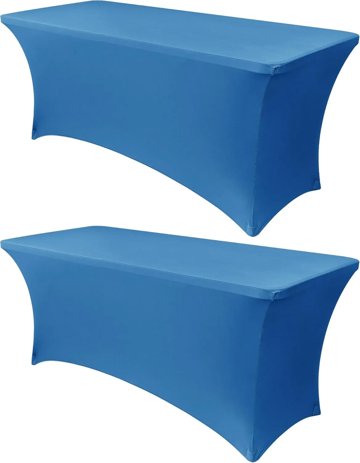 Obstal 6ft Stretch Spandex Table Cover for Standard Folding Tables - 2 Pack Universal Rectangular Fitted Tablecloth Protector for Wedding, Banquet and Party,72L x 30W x 30H Inches, Aqua, 2pc