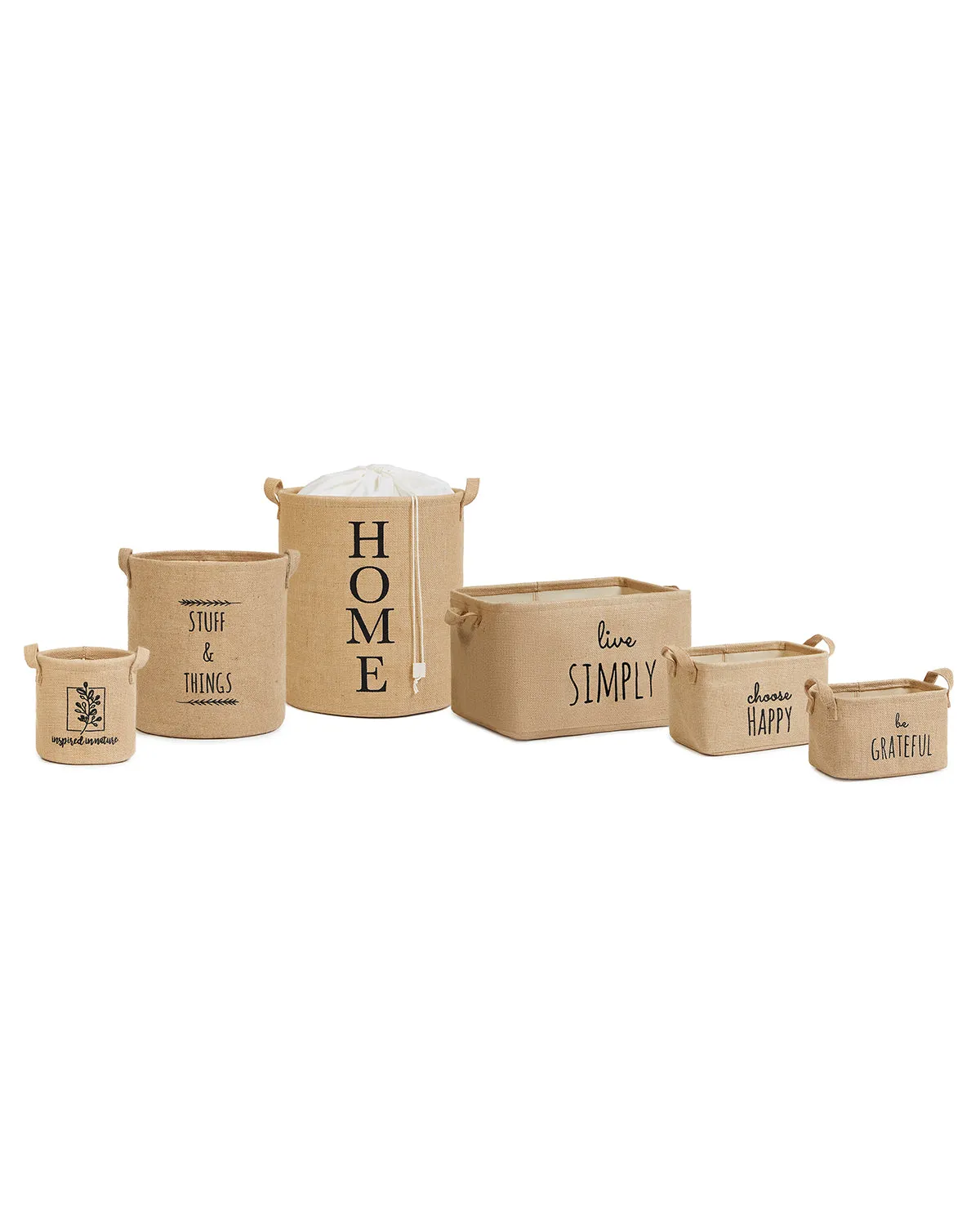 Ocean Home Textile Jute Basket, Set Of 6
