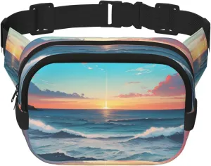Ocean Pictures Travel Waist Bag Suitable For Running, Cycling And Outdoor Adventures, Store Mobile Phones And Credit Cards